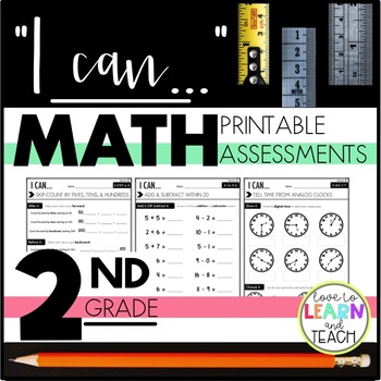 Preview of "I Can..." Math Assessments for 2nd Grade