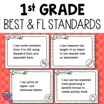 Preview of 1st Grade Core Subjects BEST Standards "I Can" Posters Florida ELA MATH++