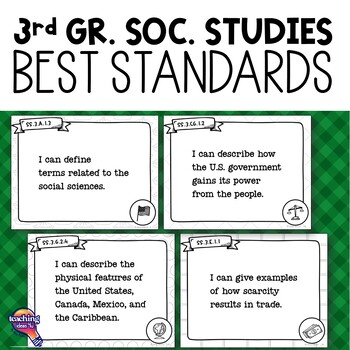 Preview of 3rd Grade Social Studies Florida BEST Standards "I Can" Posters