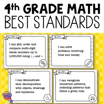 Preview of 4th Grade MATH BEST Standards "I Can" Posters Florida