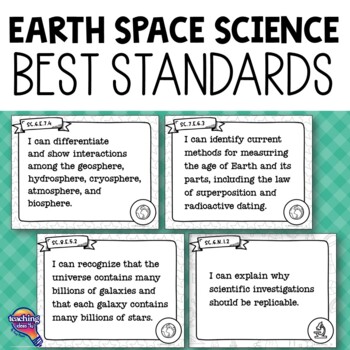 Preview of EARTH SPACE SCIENCE 6th 7th 8th Grades Florida Standards "I Can" Posters BEST