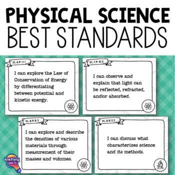Preview of PHYSICAL SCIENCE 6th 7th 8th Grades Florida Standards "I Can" Posters BEST