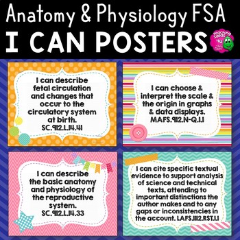 Preview of "I Can" Posters: Anatomy & Physiology Florida Standards