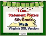 "I Can..." Posters for 6th Grade Virginia Math SOL's - 201