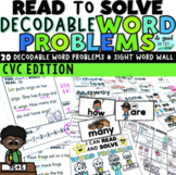 "I Can Read" CVC Decodable Word Problems - with Visual Sig