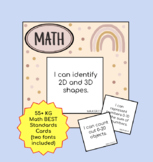 "I Can" Statement CARDS of KG Math BEST Standards (for Cla