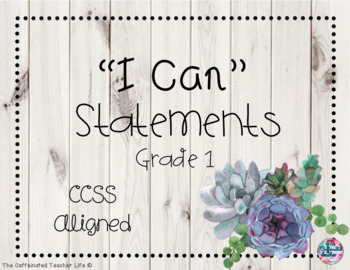 Preview of "I Can" Statements Grade 1 CCSS Aligned - Farmhouse