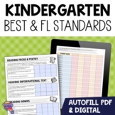 Kindergarten Core Subjects BEST Standards "I Can" Student 