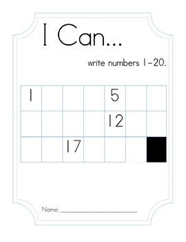 Preview of "I Can Write Numbers 1-20" Activity