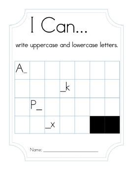 Preview of "I Can Write Uppercase and Lowercase Letters" Activity