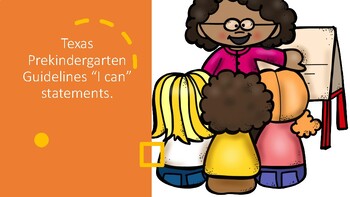 Preview of "I Can" statements for Texas Prekindergarten Guidelines PK3 and PK4 2022