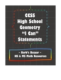"I Can" statements for high school Geometry CCSS