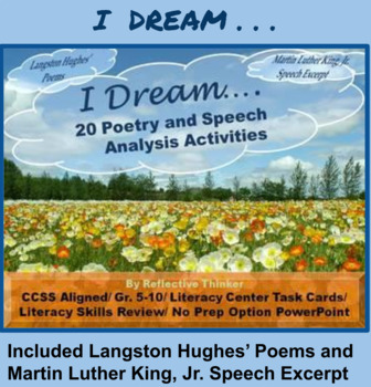 Preview of “I Dream” Poetry and Speech Analysis Activities (Standards-Based)