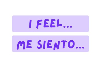 Preview of "I Feel..." Feelings Chart and Flashcards in English and Spanish