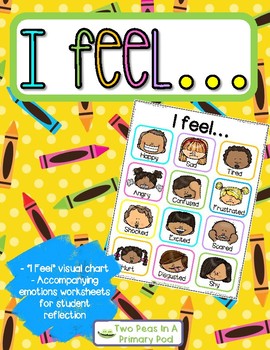 Preview of "I Feel" Visual Emotions Chart and Activities