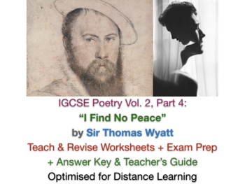 Preview of "I Find No Peace" (Sir Thomas Wyatt) IGCSE TEACH + EXAM PREP + ANSWERS