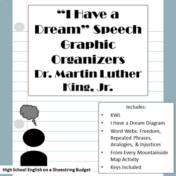 Preview of "I Have a Dream" Speech Graphic Organizers (Dr. Martin Luther King Jr) MLK
