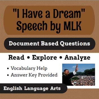 Preview of "I Have a Dream" MLK  |  Document Based Questions  |  English Language Arts