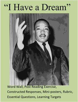 Preview of Martin Luther King jr Activities "I Have a Dream" Analysis and Writing Prompts