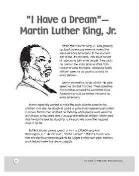 “I Have a Dream”: Martin Luther King, Jr.: Reading and Activities for ...