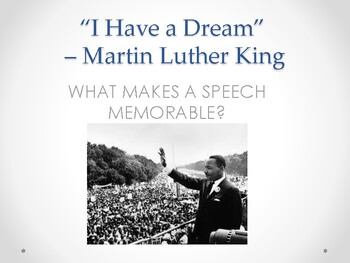 Preview of "I Have a Dream" What Makes a Speech Memorable / An Analysis of the Techniques