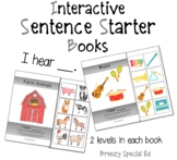 "I Hear" Interactive / Adapted Sentence Starter Book - spe