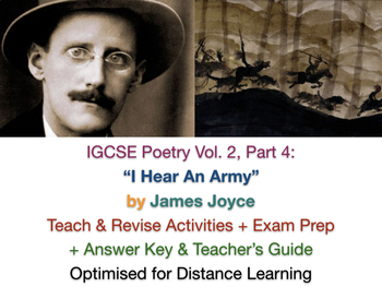 Preview of "I Hear an Army" (James Joyce) - IGCSE NO PREP TEACH + REVISE + ANSWERS