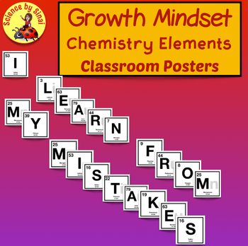 Preview of "I LEARN FROM MY MISTAKES" Bulletin Board Chemistry Elements Decor Secondary