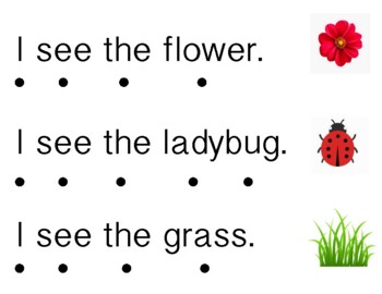 Preview of "I SEE THE" Spring Sentence Strips with Visuals - ABA Speech Therapy