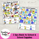 "I Spy" Back to School & School Supplies - Preschool | Pre