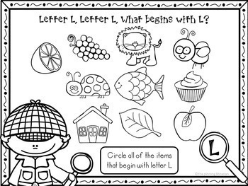 Beginning Sounds "I Spy" Worksheets by The Picture Book Cafe | TpT
