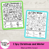 "I Spy" Christmas & Winter [Black & White] - Preschool | P