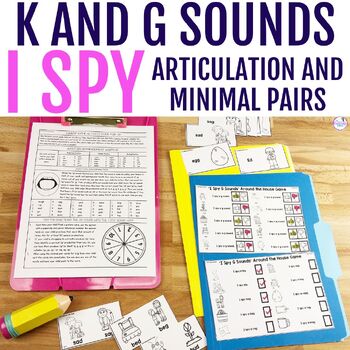 Preview of Minimal Pairs K and G I Spy Game for Articulation & Phonology Speech Therapy