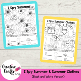 "I Spy" Summer & Summer Clothes [B&W version] - Preschool 