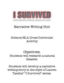 Preview of "I Survived: [Natural Disaster]" Narrative Writing Unit - Lauren Tarshis