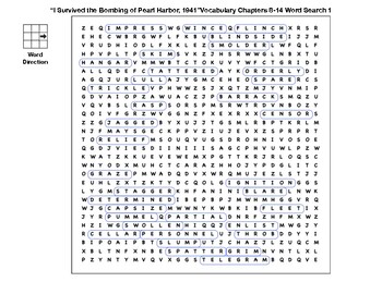 Preview of “I Survived the Bombing of Pearl Harbor, 1941﻿” Chapters 8-14 Word Search