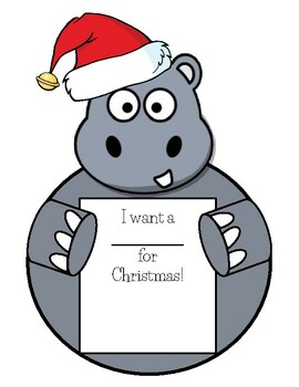 Preview of "I Want A Hippopotamus For Christmas" Craft