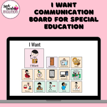 Preview of  "I Want" Communication Board for Middle and High School Special Education