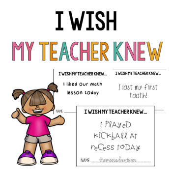 Preview of "I Wish My Teacher Knew..." Communication System for the Classroom | FREEBIE