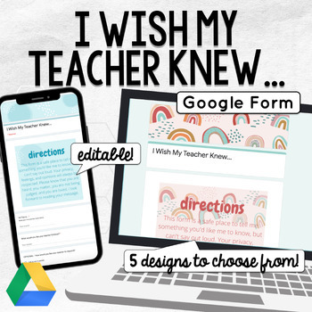 Preview of "I Wish My Teacher Knew..." Online NO PREP | Google Forms