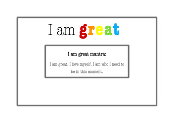 Preview of "I am" Classroom Mantras