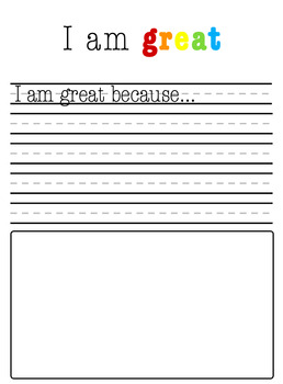 Preview of "I am" Mantra Worksheet