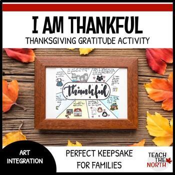 Preview of "I am Thankful" | Thanksgiving Gratitude Art Activity, Gift for Families