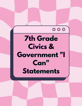 Preview of "I can..." Statements - Florida Civics and Government (23-24) - Retro/groovy