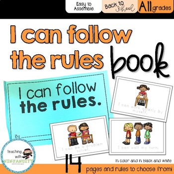 Preview of "I can follow the rules" Classroom Rules Book