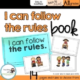 "I can follow the rules" Classroom Rules Book