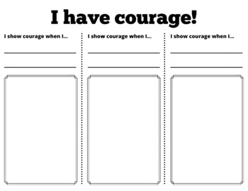 Preview of "I have courage!" Activity