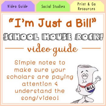 Preview of "I'm Just a Bill" Schoolhouse Rock Video Guide