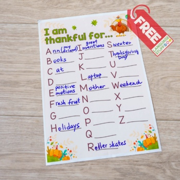 Preview of "I'm thankful for... " activity