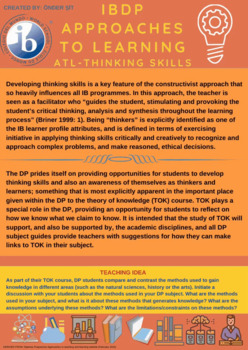 Preview of "IBDP APPROACHES TO LEARNING (ATL): THINKING SKILLS" POSTER
